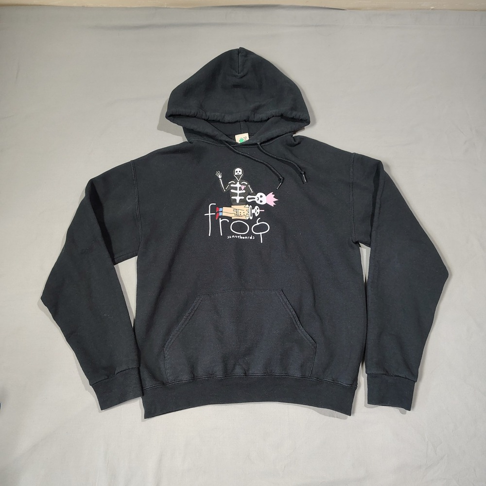 Frog Skateboards Pullover Hoodie Medium Black Skeleton Graphic Skate